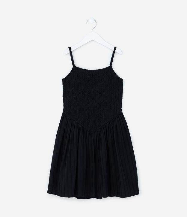 Vestido Infantil Texturizado de Alças Finas - Tam 5 a 14 Anos - 1