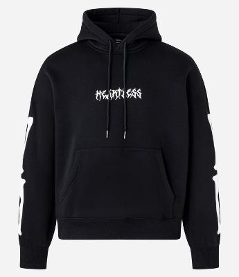 Casaco Boxy em Fleece com Felpa com Estampa Lettering e Patch de Esqueleto