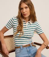 Blusa em Algodão Listrada com Gola Polo - 2