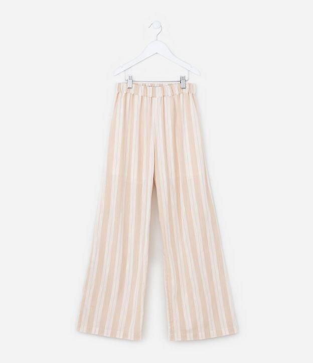 Calça Reta Infantil com Estampa Listrada - Tam 5 a 14 Anos - 1