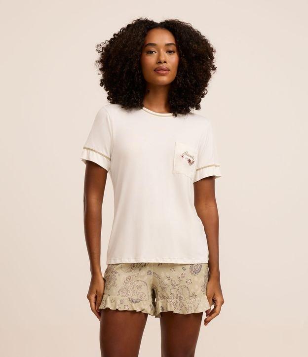 Pijama Short Doll com Bosinho Bordado - 1