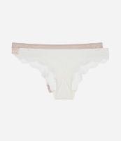 Kit 02 Calcinhas Biquíni em Microfibra com Renda - 1