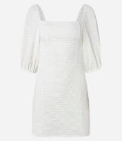 Vestido Curto Texturizado com Manga Bufante - 1