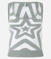 Blusa sem Manga em Tricô com Estampa de Estrela - 1