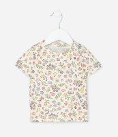Blusa Infantil Canelada com Estampa Floral - Tam 1 a 6 Anos - 1