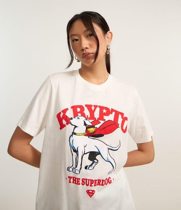 Camiseta Alongada em Algodão com Estampa Krypto - 1