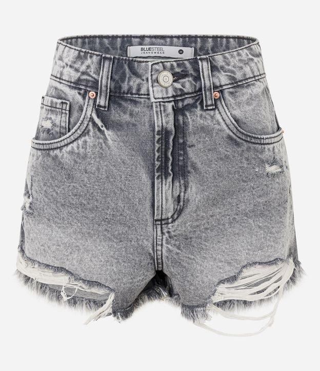 Short Slim Cintura Médio em Jeans com Barra Desfiada - 1