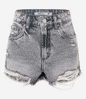 Short Slim Cintura Médio em Jeans com Barra Desfiada - 1