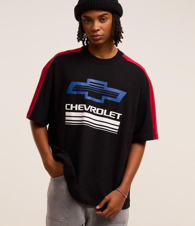 Camiseta Oversized em Malhão com Estampa Chevrolet - 1