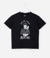 Camiseta Infantil com Estampa da Wandinha - Tam 5 a 14 Anos - 1