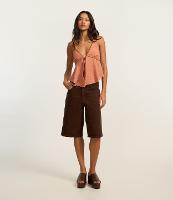 Bermuda Jorts em Sarja com Passantes no Cós - 1