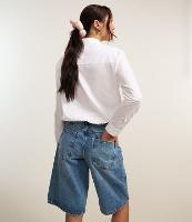 Bermuda Jorts em Jeans com Passantes no Cós - 1