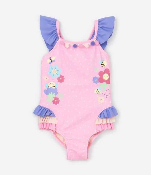 Maiô Infantil com Proteção UV e Babadinhos - Tam 1 a 4 Anos - 1