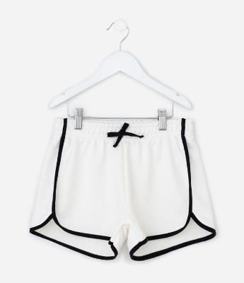 Short Runner Infantil em Moletom com Acabamento Contrastante - Tam 5 a 14 anos