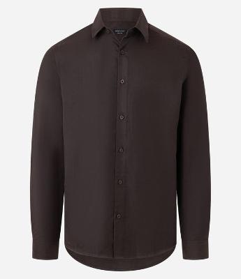 Camisa Regular em Sarja com Abotoamento