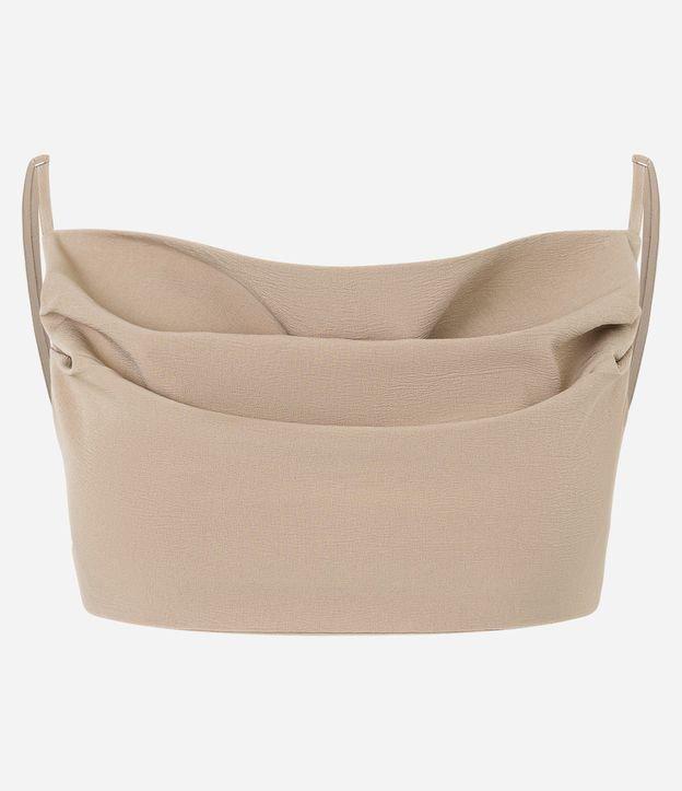 Blusa Cropped em Alfaiataria com Decote Degagê e Amarração nas Costas - 1