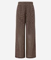 Calça Pantalona em Algodão com Textura e Bolsos - 1