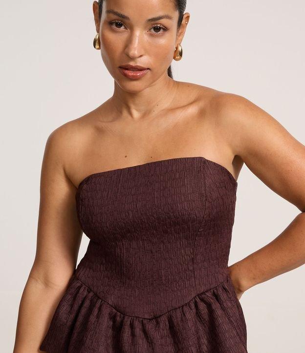 Blusa em Jacquard Tomara que Caia com Babado na Barra - 1