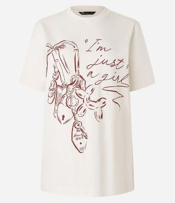 Camiseta em Algodão com Estampa Chaveiro Im Just a Girl