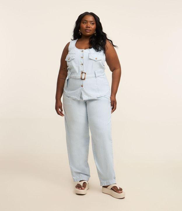 Calça Reta em Jeans com Fio Tinto Curve & Plus Size - 1