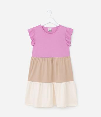 Vestido Marias Infantil com Babadinhos - Tam 5 a 14 Anos