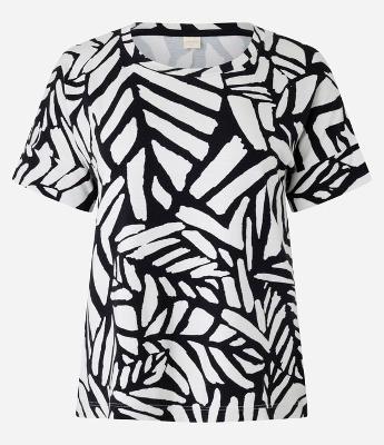 Blusa em Viscose com Estampa de Folhagem