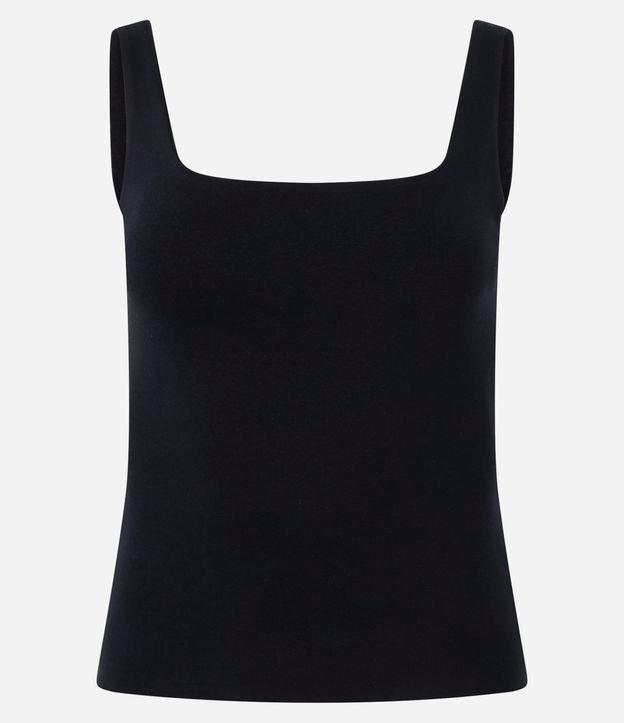 Blusa em Ribana com Decote Quadrada e Alça Larga - 1