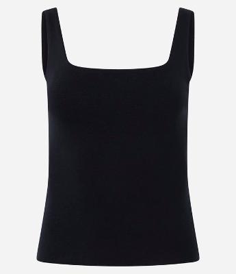 Blusa em Ribana com Decote Quadrado e Alça Larga