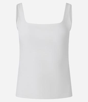 Blusa em Ribana com Decote Quadrada e Alça Larga