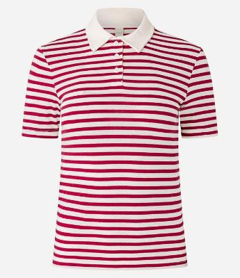 Blusa em Algodão Listrada com Gola Polo