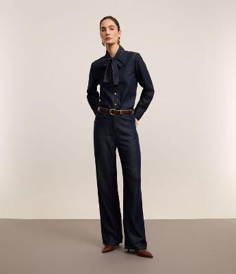 Calça Reta em Jeans Raw com Cintura Alta