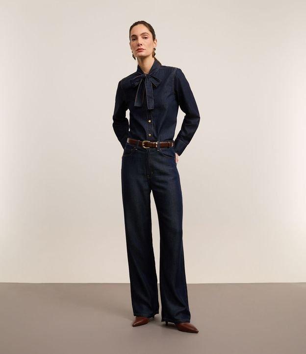 Calça Reta em Jeans Raw com Cintura Alta - 1