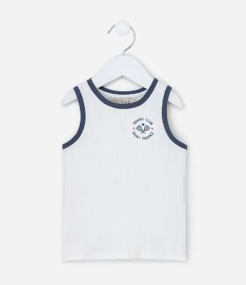 Regata Infantil em Ribana com Viés Contrastante - Tam 1 a 6 Anos