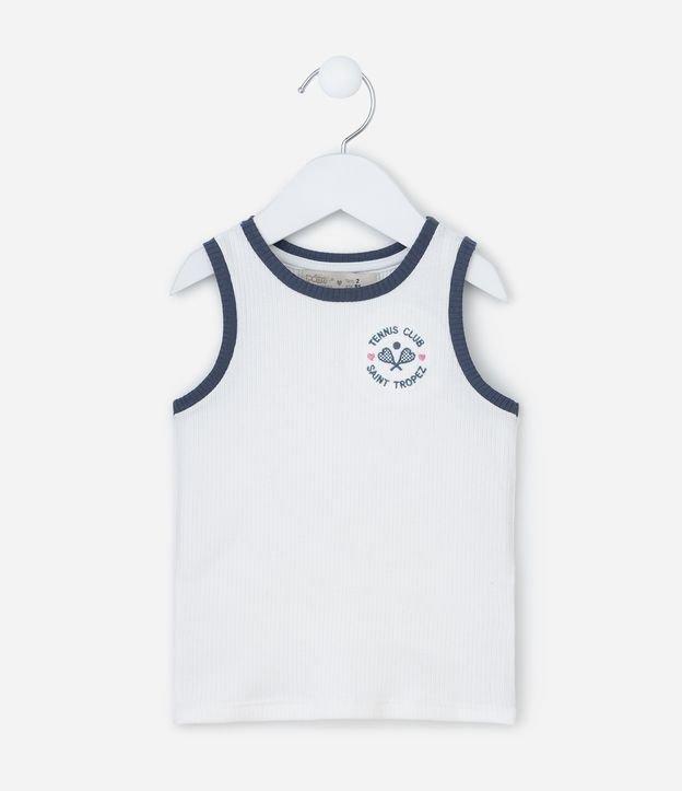 Regata Infantil em Ribana com Viés Contrastante - Tam 1 a 6 Anos - 1