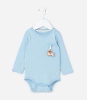 Body Infantil Texturizado com Bolsinho Interativo - Tam RN a 18 meses - 1