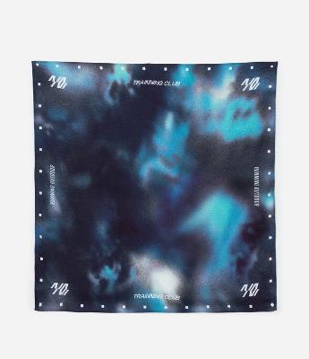 Lenço Quadrado Corrida em Tricoline com Estampa Abstrata