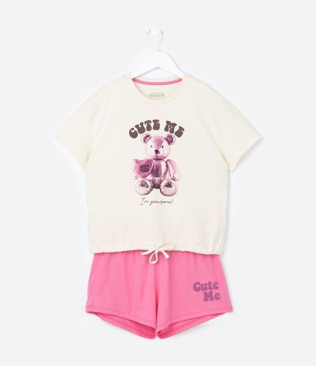 Pijama Infantil com Amarração e Estampa Urso - Tam 5 a 12 Anos - 2