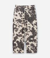 Calça Supper Baggy em Sarja com Estampa Animal Print de Vaquinha - 1