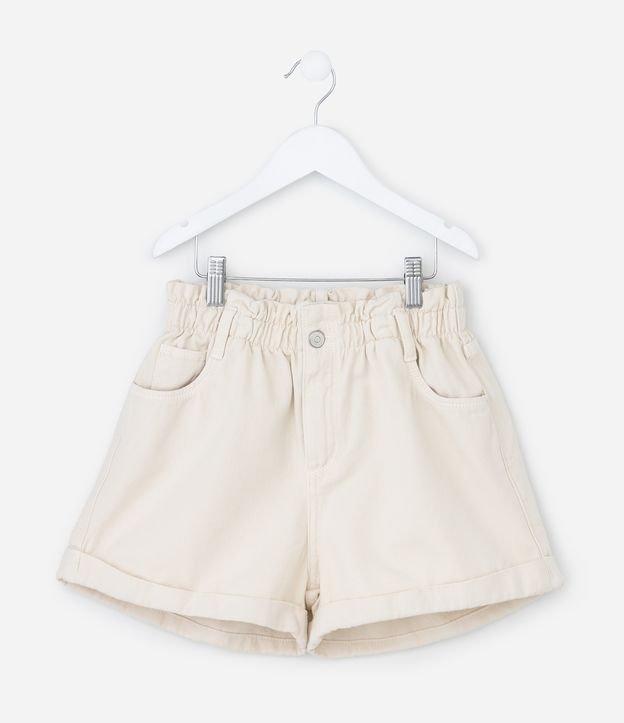 Short Clochard Infantil em Sarja com Cós Elástico - Tam 5 a 14 anos - 1