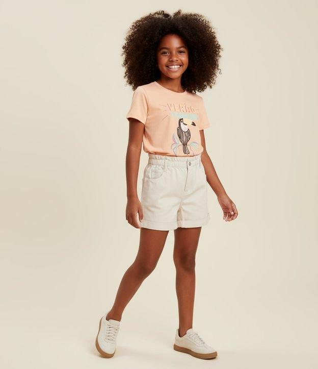 Short Clochard Infantil em Sarja com Cós Elástico - Tam 5 a 14 anos - 2