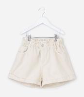 Short Clochard Infantil em Sarja com Cós Elástico - Tam 5 a 14 anos - 1