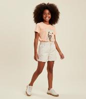 Short Clochard Infantil em Sarja com Cós Elástico - Tam 5 a 14 anos - 2