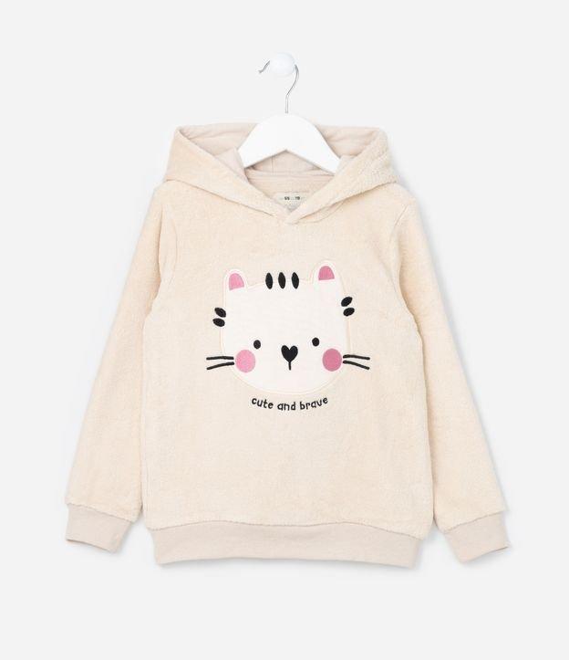 Casaco Infantil em Fleece com Bordado Gatinho - Tam 1 a 5 Anos - 1