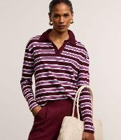 Blusa em Algodão com Listras e Gola Polo - 3