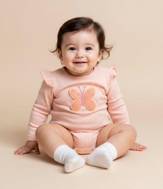 Body Infantil com Estampa Interativa Borboleta - Tam 0 a 18 meses - 2