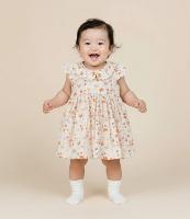 Vestido Infantil com Babados e Estampa Floral - Tam 0 a 18 meses - 2