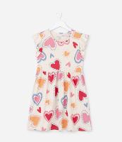 Vestido Infantil com Estampa Corações - Tam 5 a 14 Anos - 1