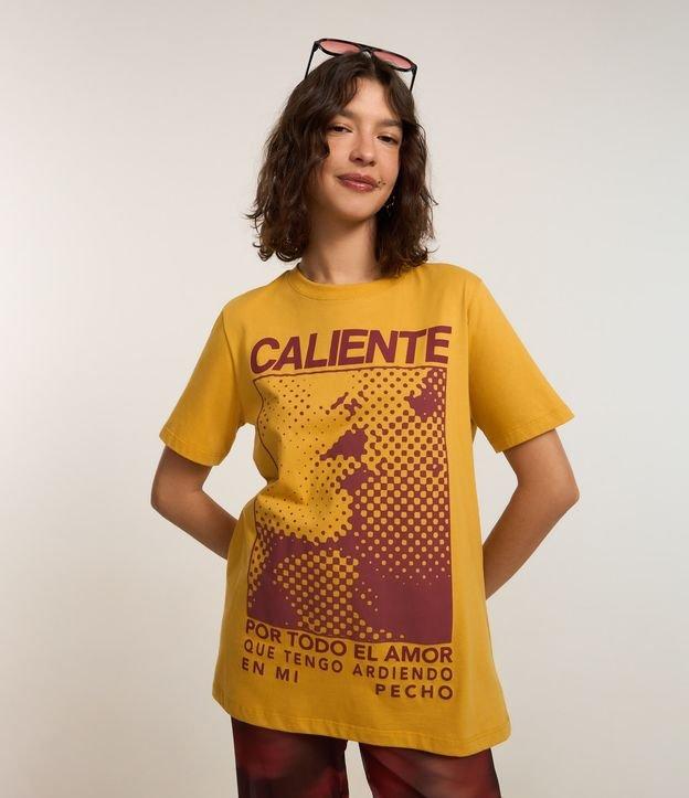 Camiseta Alongada em Algodão com Estampa Caliente - 2