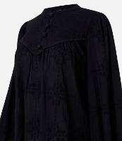 Blusa Bata Boho em Voal com Gola Padre e Recorte no Busto - 1