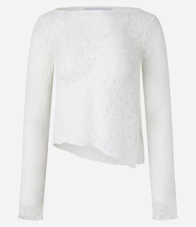 Blusa em Renda com Barra Assimétrica - 1